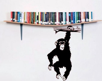 Mono Chimp vinyl pared arte calcomanías divertidas pegatinas tropicales jungle Mamífero Home Decoración