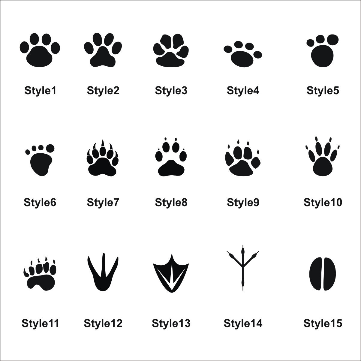 Set of 16 Animal Paw Footprints Wall Floor Vinyl Decal Dog Cat Etsy