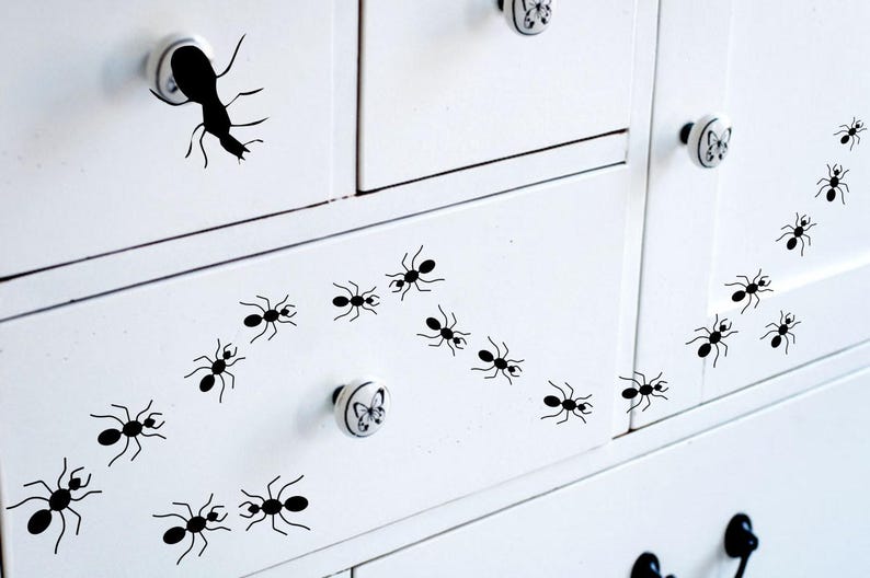 Set of 16 Ants Vinyl Wall Decal Stickers Insect Interior Home Decor 画像 1