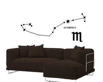 Zodiac Signs Constellations Wall Decal Symbol Astrology Night Sky Interior Decor