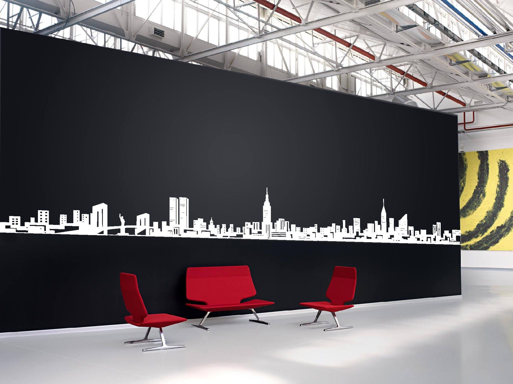 New York City Skyline Wall Vinyl Decal Landscape NY Sticker