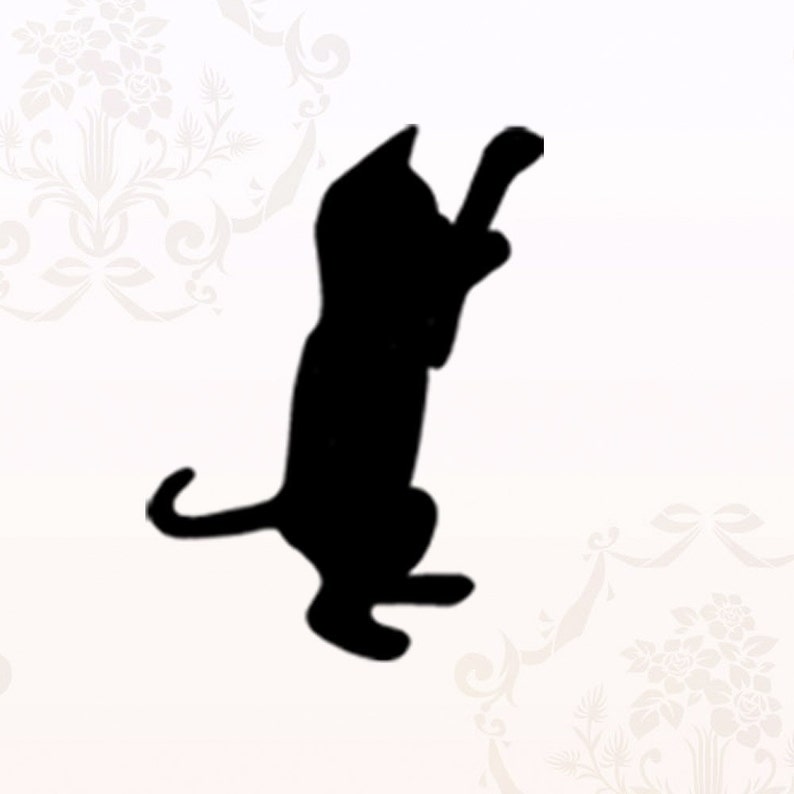 Set of 3 Black Cats Silhouettes Playful Kitties Wall Vinyl Decal Home Interior Art Decor image 2