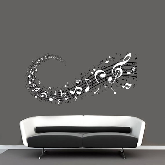 Music notes wall art decal sticker modern any colour or size