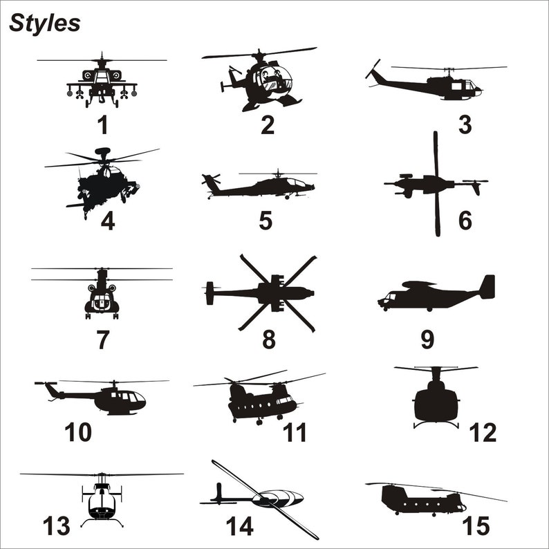 Military Helicopter American Air force Vinyl Wall Decal Adhesive Sticker