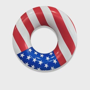 Patriot Okie Splash Ring – Inflatable American Flag Pool Float (47&quot;)