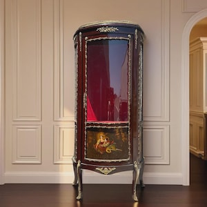 Stunning Antique French  Curio Showcase Hutch Display Cabinet