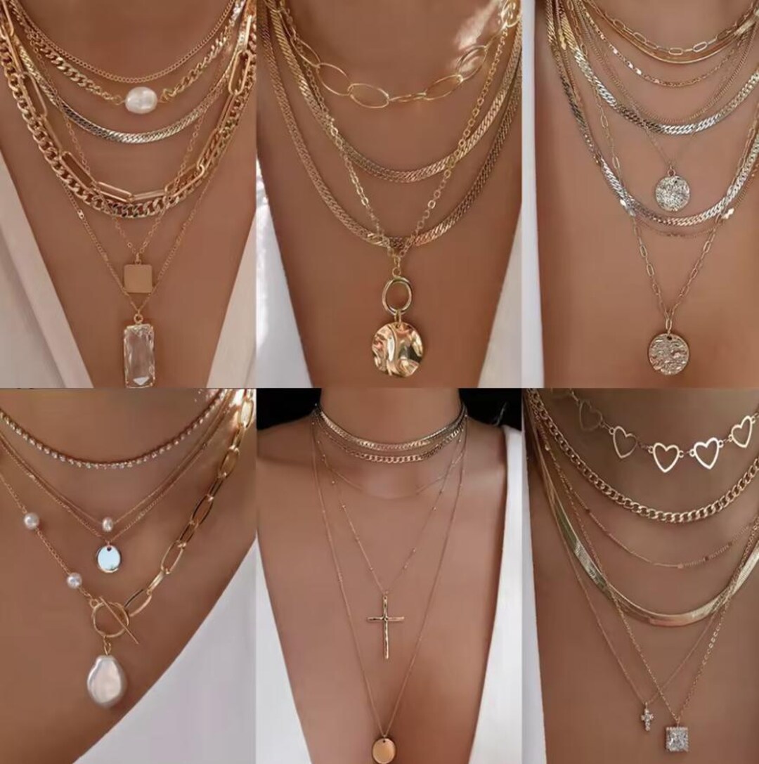 GelConnie Collana con cordoncino in pelle multistrato con ciondolo