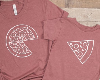 Pizza and Slice Shirt, Pizza Matching Family Shirt, Pizza Lovers Gift, Fathers Day Tshirt, Dad and Me Shirt, Dad and Baby Gift, Pizza Shirts