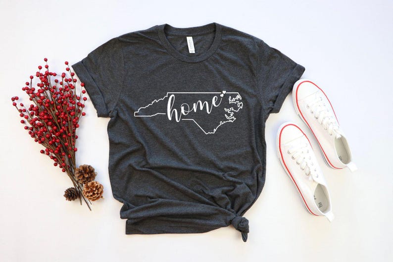 North Carolina Home Shirt, North Carolina State TShirts, North Carolina Gift, State Pride Shirt, North Carolina State Map, Old North State image 2