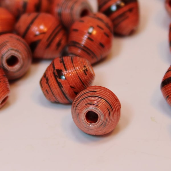 Tiger Limited Handmade Rolled Paper Beads by Leah of LandL