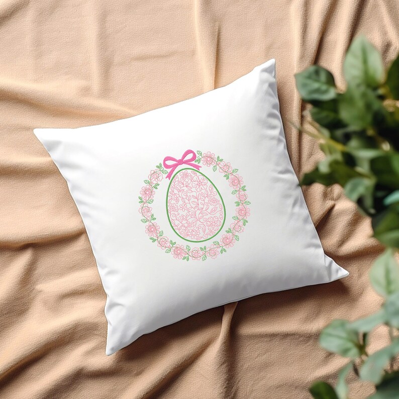 Floral Easter Egg Machine Embroidery Designs, Spring Coquette PES DST ...