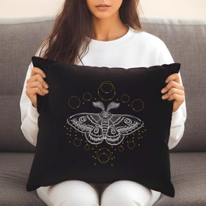 Lunar Moth Set Machine Embroidery Designs, Lace Butterfly PES DST Files image 6