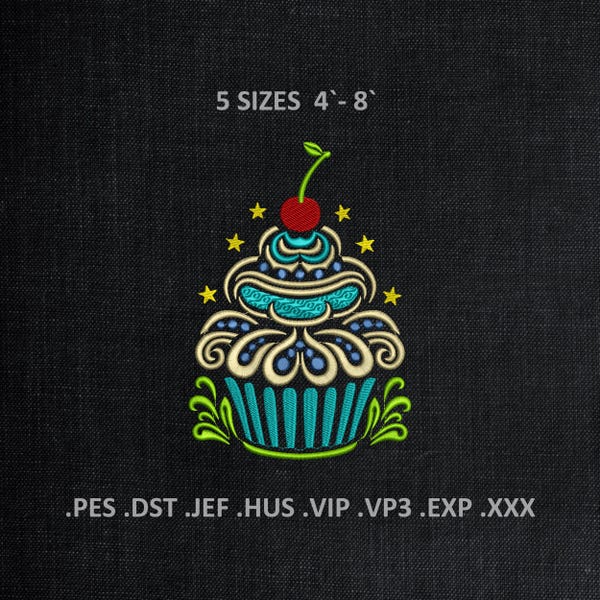 Cupcake Machine Embroidery Designs: Dessert PES JEF DST Files