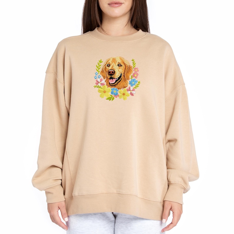Floral Golden Retriever Machine Embroidery Designs, Labrador PES DST ...