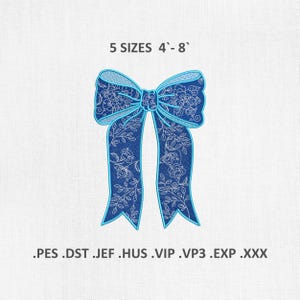 Chinoiserie Floral Bow Machine Embroidery Designs: Coquette PES JEF DST Files