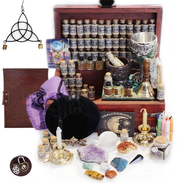 Witch Kit - Witchcraft Kit - Beginner Witch Kit - Wiccan Supplies Box- Wiccan Kit - Baby Witch Starter Kit - Potion Ritual Kit