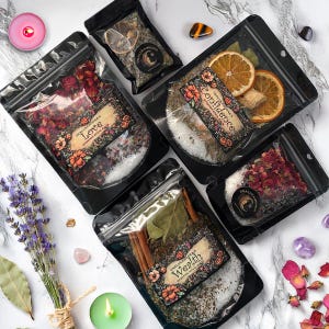 Intention Bath Salts-Ritual Bath Salts-Spiritual Bath Salts-Ritual Salt - Manifestation-Herbal Bath Soak- Witchy Bath-Spa-Aromatherapy Blend
