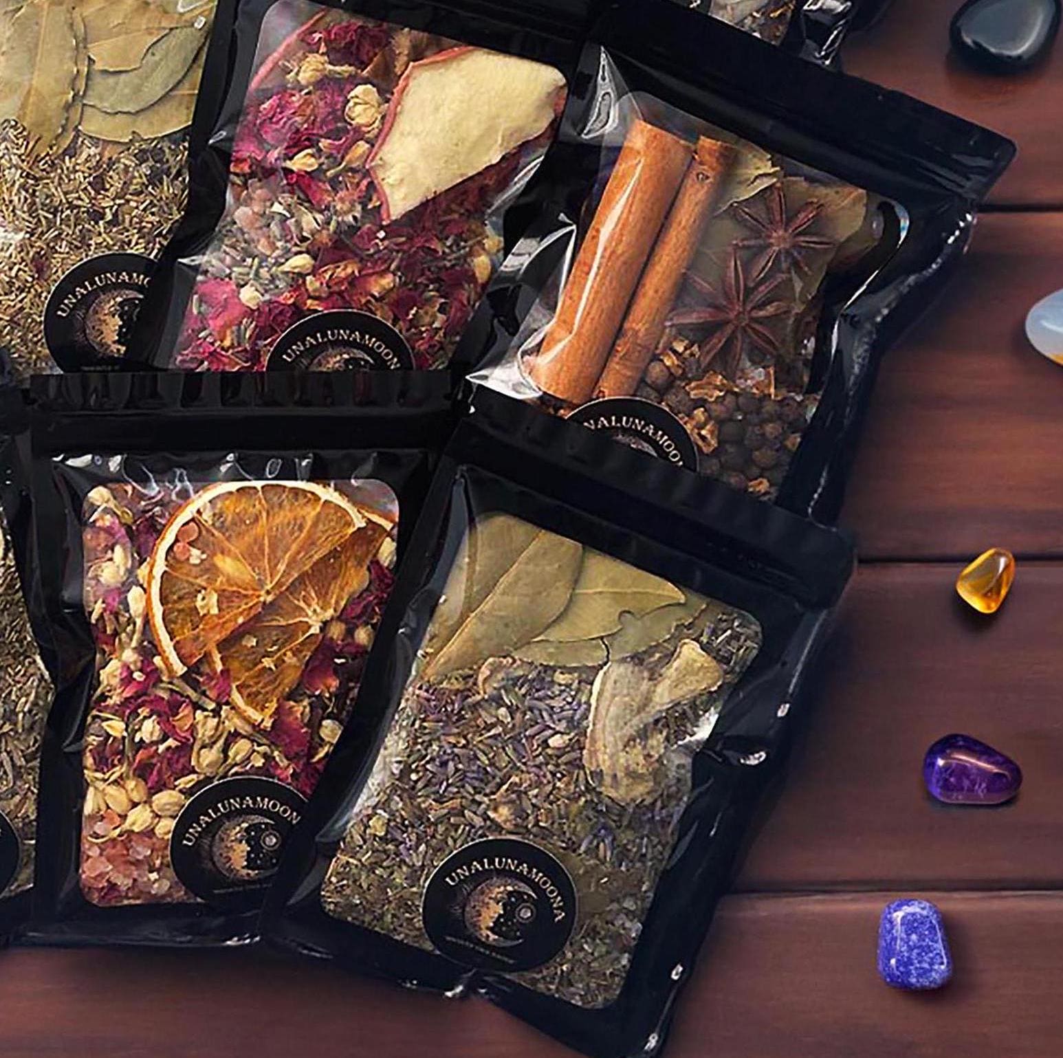 Intention Simmer Pots | Simmer Pot Kit | Simmer Pot Potpourri | Simmering Potpourri | Stovetop Potpourri | Witches Brew, includes Crystal