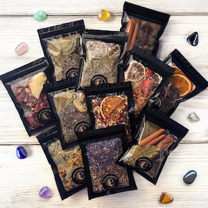 Intention Simmer Pots | Simmer Pot Kit | Simmer Pot Potpourri | Simmering Potpourri | Stovetop Potpourri | Witches Brew, includes Crystal