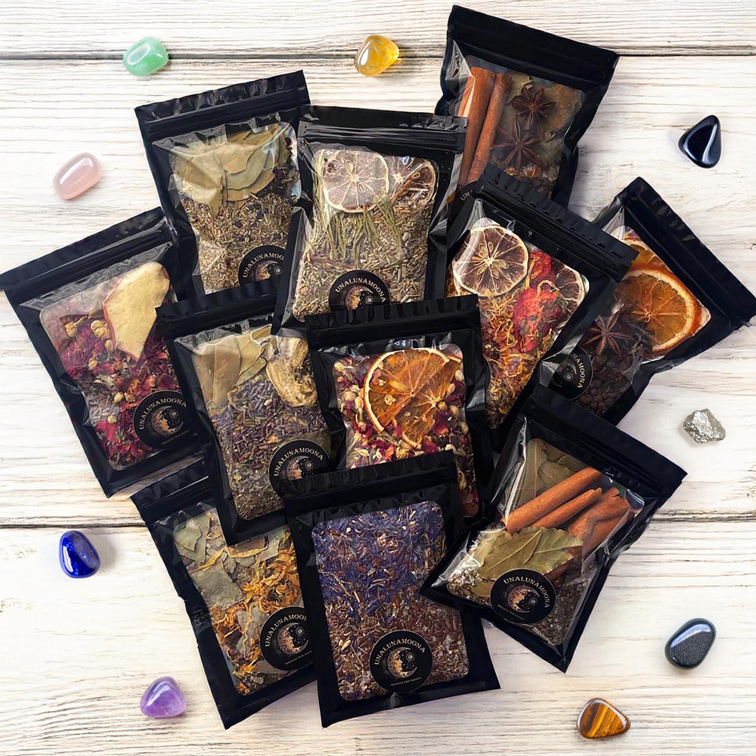 Intention Simmer Pots | Simmer Pot Kit | Simmer Pot Potpourri | Simmering Potpourri | Stovetop Potpourri | Witches Brew, includes Crystal