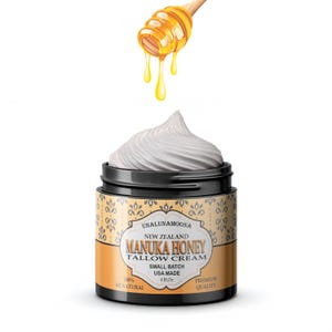 Manuka honey tallow cream, tallow face cream, Tallow lotion, tallow face, whipped tallow all natural skincare, grass fed tallow