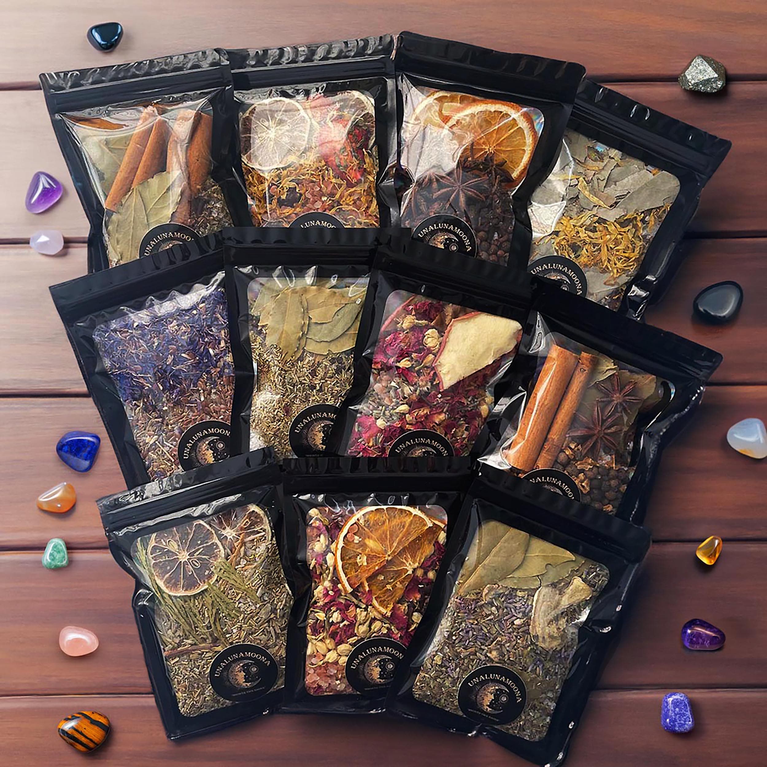 Intention Simmer Pots | Simmer Pot Kit | Simmer Pot Potpourri | Simmering Potpourri | Stovetop Potpourri | Witches Brew, includes Crystal