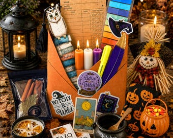 Halloween Blind Date With a Book Box – Bookish Gifts | Book Lover gift Spooky season Mystery Book Box Gift | Witchy Surprise Box with treats