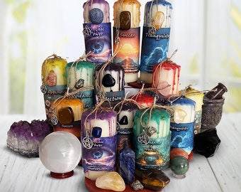 Manifestation Candle and Intention Candle, Spell Candles - Ritual Candles - Dressed -Love,Protection, Wealth, etc| witchcraft Supplies
