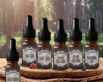 Oli Hoodoo-Oli rituali-Sblocco, apristrada, esilio, corona del successo, fortuna veloce, Van Van-Protezione ardente-Abre Camino-Oli di stregoneria