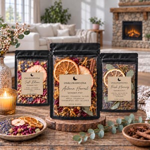 Simmer Pot Kit | Home Fragrance | Stovetop Potpourri | Housewarming Gift | Natural Home Scent | Cozy Simmering Pot | Organic Botanical Blend