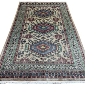 5x8 Beige Color Bokhara Rug - 1.50x2.50 Rug - Bedroom Rug - Luxury Rug - Area Rug - Turkish Rug - Fine Quality Rug - Afghan Rug