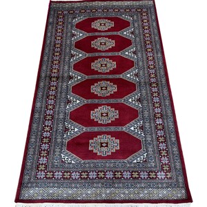 3X5 Red Color Bokhara Rug - 0.90x1.50 Rug - Bedroom Rug - Luxury Rug - Area Rug - Turkish Rug - Fine Quality Rug - Afghan Rug