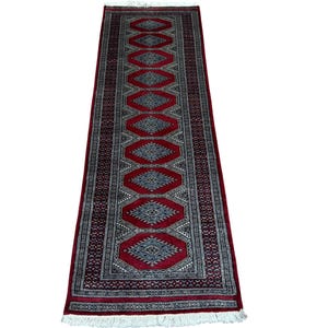 2X6 Red Color Bokhara Rug - Runner Rug - Hallway Rug - Luxury Rug - Bukhara Rug - Fine Quality Rug - Woolen Rug - Afghan Rug