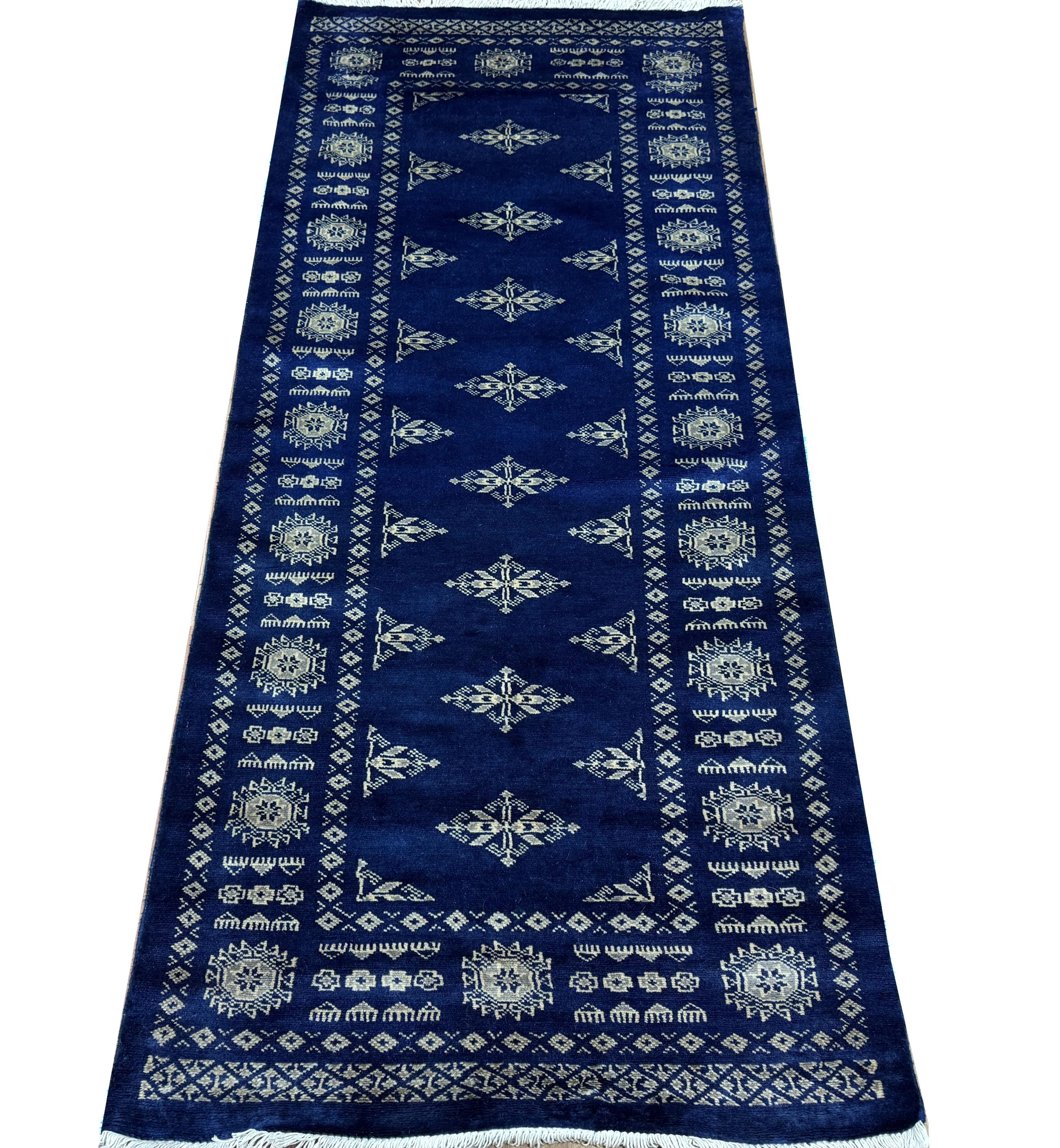 2.6x6 Blue Color Bokhara Rug - 0.80x180 Cm Rug - Hallway Rug - Stairs ...