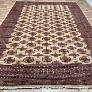 9x12 Beige Color Bokhara Rug - 2.75x3.65 Rug - Bedroom Rug - Luxury Rug - Area Rug - Turkish Rug - Fine Quality Rug - Afghan Rug