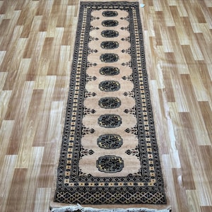 2x6 Beige Color Bokhara Rug - Runner Rug - Hallway Rug - Stairs Rug - Bukhara Rug - Living Room Rug - Woolen Rug - Afghan Rug