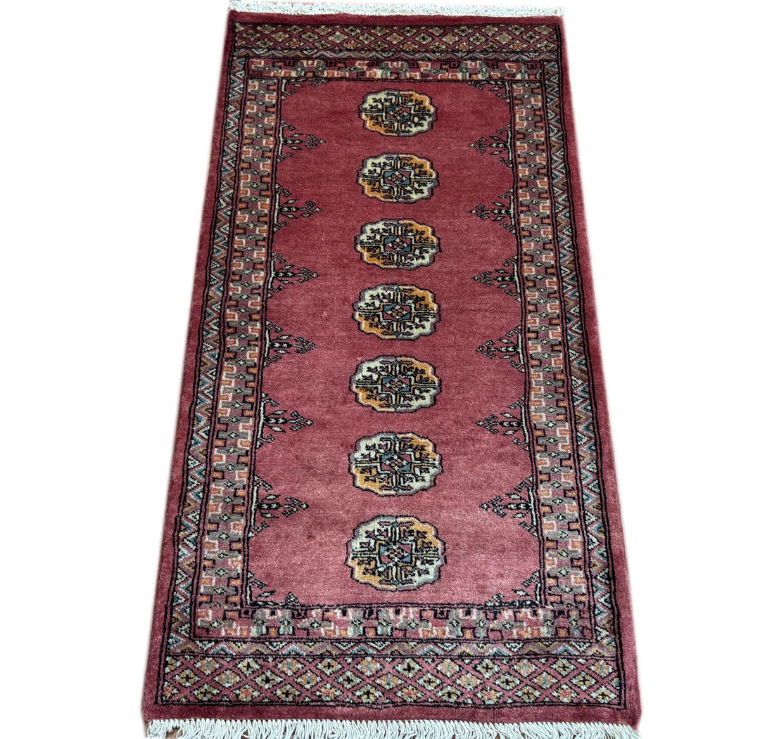 2x4 Pink Color 3 Ply Bokhara Rug - 0.60x1.20 Rug - Triple Pile Bokhara ...
