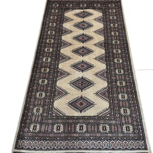 3X7 Beige Color Bokhara Rug - 0.90x2.10 Rug - Bedroom Rug - Luxury Rug - Area Rug - Turkish Rug - Fine Quality Rug - Afghan Rug