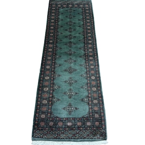 2X6 Teal Color Bokhara Rug - Runner Rug - Hallway Rug - Luxury Rug - Bukhara Rug - Fine Quality Rug - Woolen Rug - Afghan Rug