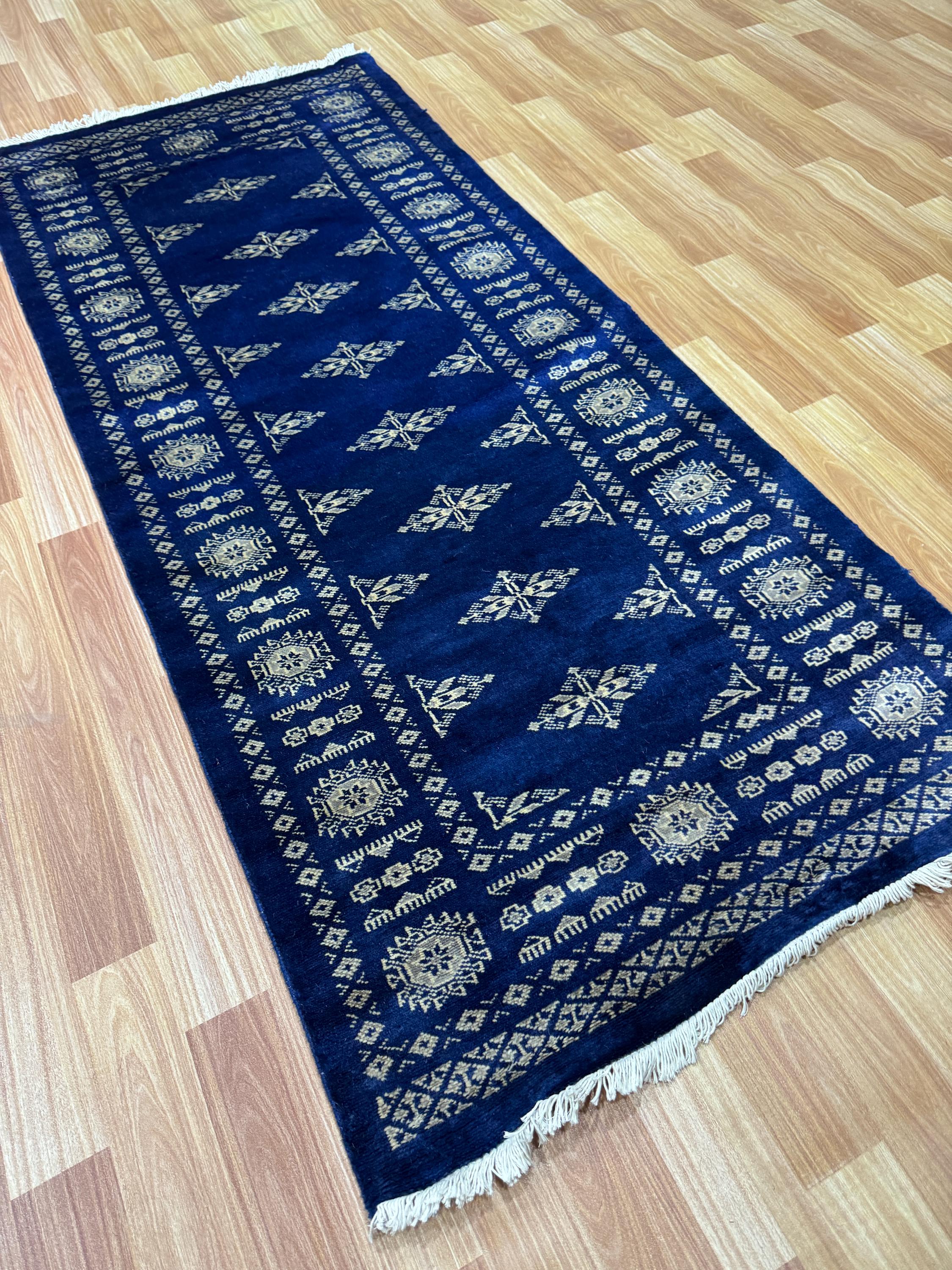 2.6x6 Blue Color Bokhara Rug - 0.80x180 Cm Rug - Hallway Rug - Stairs ...