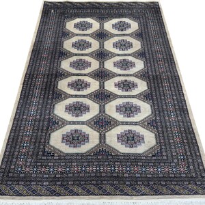 4X6 Beige Color Bokhara Rug - 1.20x1.85 Rug - Bedroom Rug - Luxury Rug - Area Rug - Turkish Rug - Fine Quality Rug - Afghan Rug