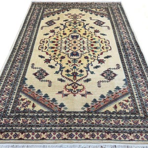 6x9 Beige Color Bokhara Rug - 1.80x2.80 Rug - Bedroom Rug - Luxury Rug - Area Rug - Turkish Rug - Fine Quality Rug - Afghan Rug