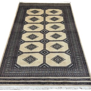 4.6x6.6 Beige Color Bokhara Rug - 1.40x2.00 Rug - Bedroom Rug - Luxury Rug - Area Rug - Turkish Rug - Fine Quality Rug - Afghan Rug