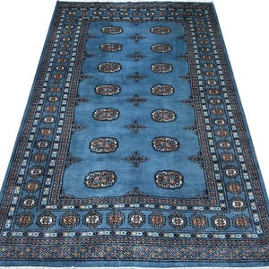 4.6X6.6 Gray Color Bokhara Rug - 1.50x2.00 Rug - Table Rug - Wool Rug - Living Room Rug - Hand knotted Rug - Area Rug - Washable Rug