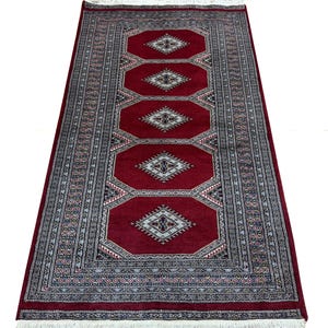 3X5 Red Color Bokhara Rug - 0.90x1.50 Rug - Bedroom Rug - Luxury Rug - Area Rug - Turkish Rug - Fine Quality Rug - Afghan Rug