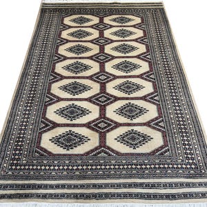 4X6 Beige Color Bokhara Rug - 1.20x1.85 Rug - Bedroom Rug - Luxury Rug - Area Rug - Turkish Rug - Fine Quality Rug - Afghan Rug