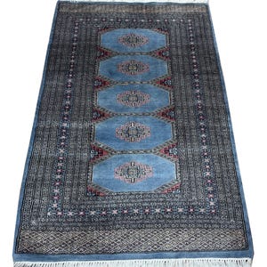 3X5 Gray Color Bokhara Rug - 0.90x1.50 Rug - Bedroom Rug - Luxury Rug - Area Rug - Turkish Rug - Fine Quality Rug - Afghan Rug