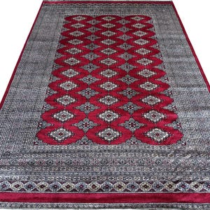 6X9 Red Color Bokhara Rug - 1.80x2.75 Rug - Table Rug - Wool Rug - Living Room Rug - Hand knotted Rug - Area Rug - Washable Rug