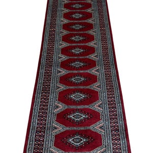 2.3X8 Red Color Bokhara Rug - Runner Rug - Hallway Rug - Luxury Rug - Bukhara Rug - Fine Quality Rug - Woolen Rug - Afghan Rug