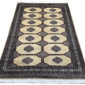 4.6x6.6 Beige Color Bokhara Rug - 1.40x2.00 Rug - Bedroom Rug - Luxury Rug - Area Rug - Turkish Rug - Fine Quality Rug - Afghan Rug